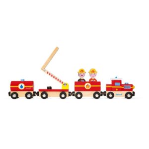 Train pompiers Story (bois) - Janod