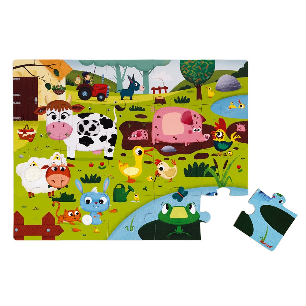 Puzzle tactile de la ferme 20 pcs - Janod – Image 2