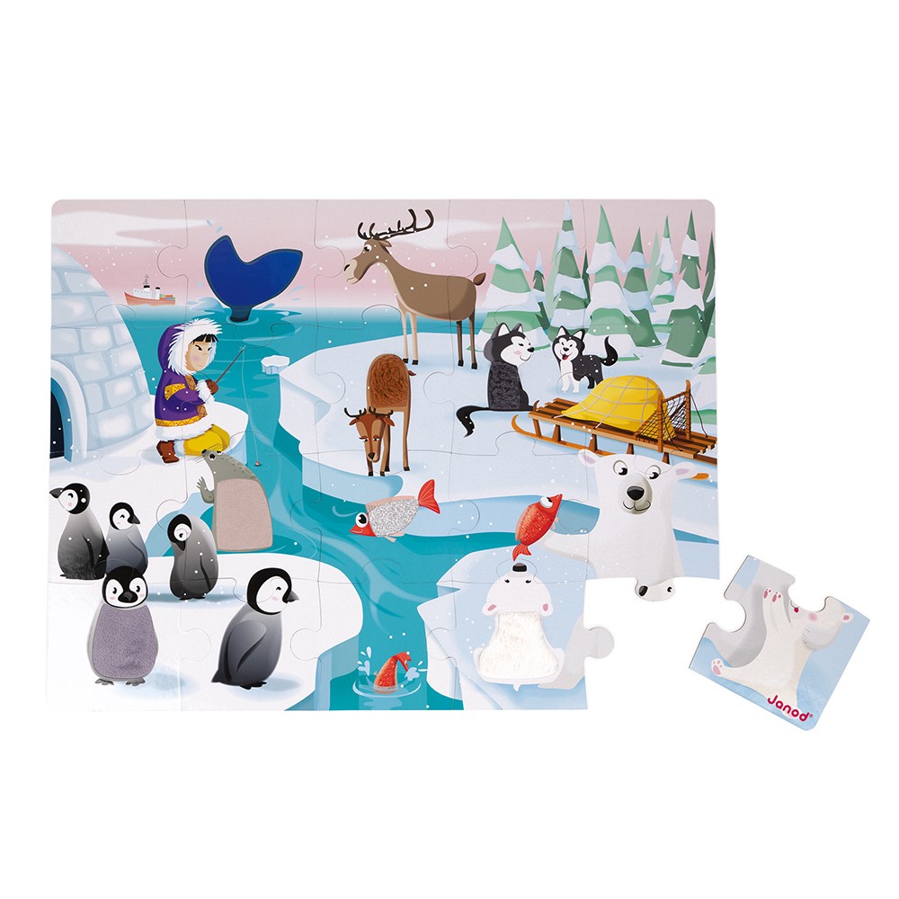 Puzzle tactile la banquise 20 pcs - Janod – Image 2