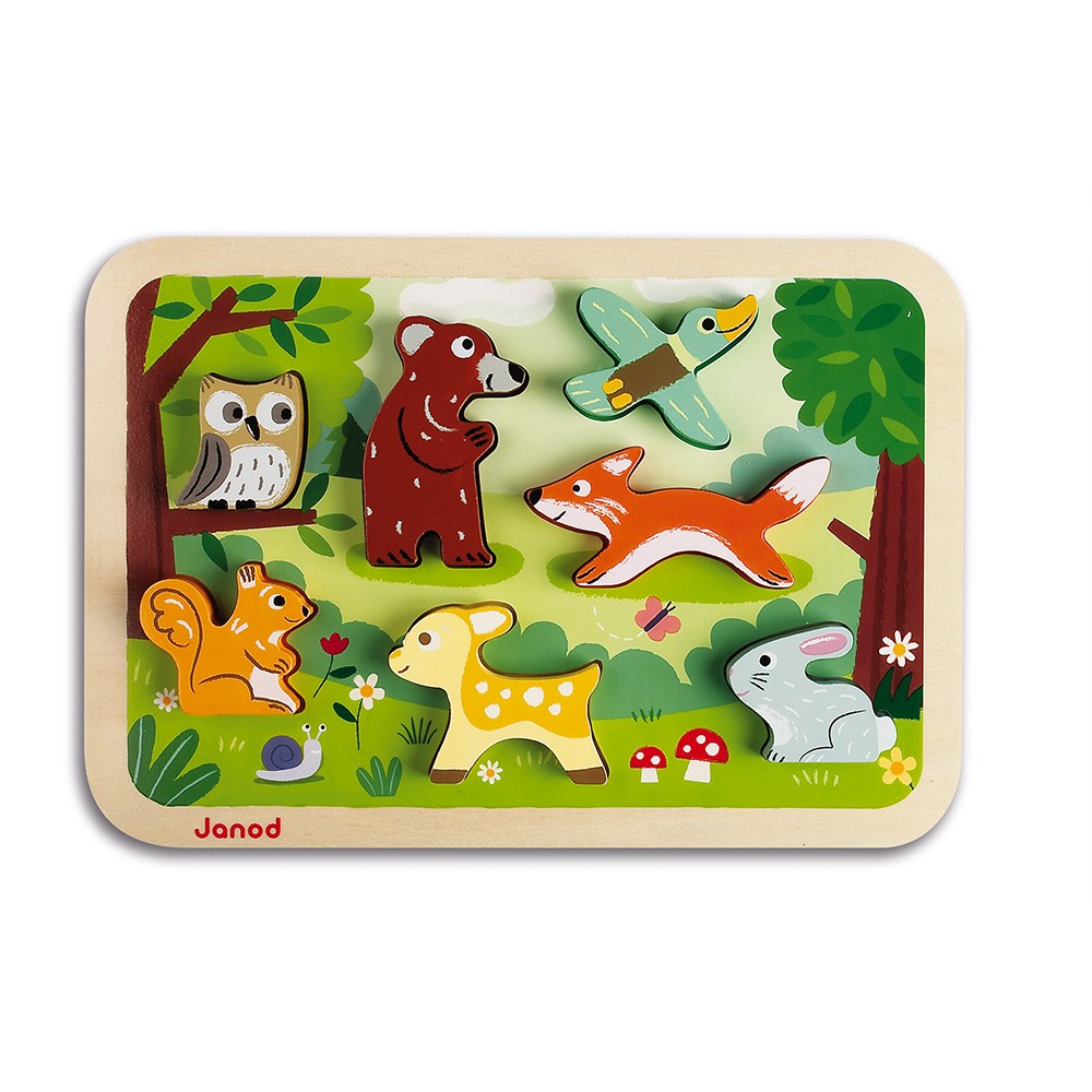 Chunky Puzzle forêt 7 pcs 3D (bois) - Janod – Image 3