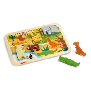 Chunky Puzzle Zoo 7 pcs 3D (bois) - Janod