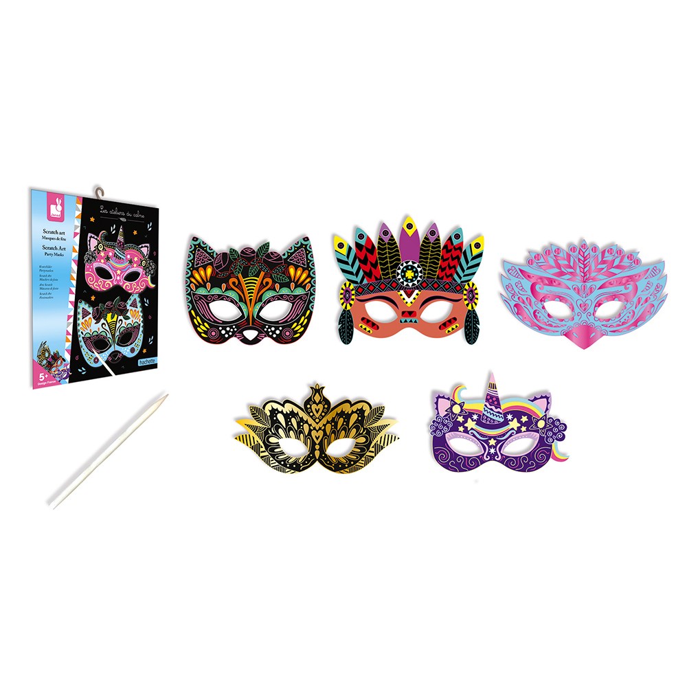 Kit créatif - Scratch art masques de fête - Janod – Image 2