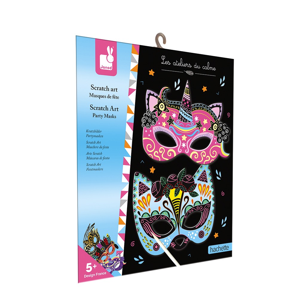 Kit créatif - Scratch art masques de fête - Janod
