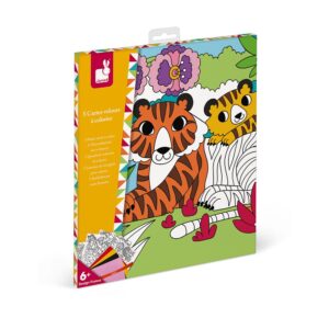5 cartes velours à colorier-Janod