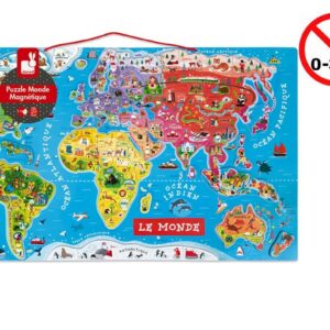 Carte magnétique monde 92 pièces - Janod