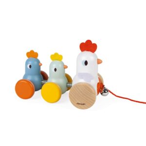 Poule et poussin à pousser - Janod