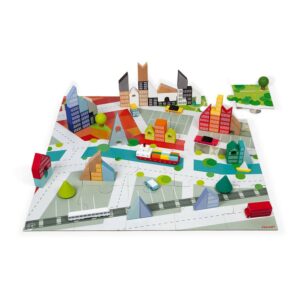 Kubix 60 blocs + carton ville (bois) - Janod