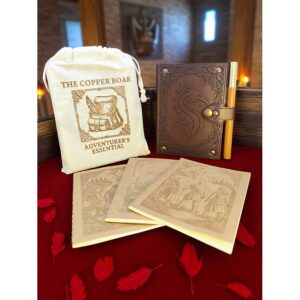 carnet d'aventurier dragon (cuir) the copper bar