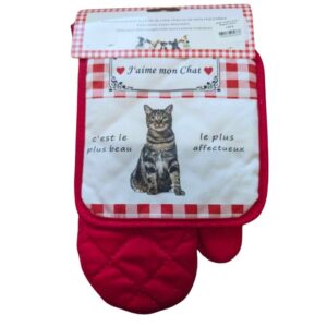 Lot de gant + chat tigré
