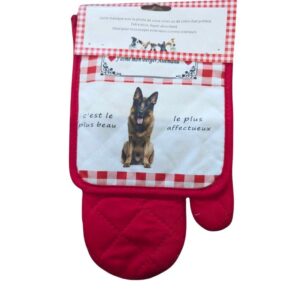 Lot de gant + manique berger allemand