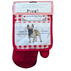Lot de gant + manique  bouledogue français