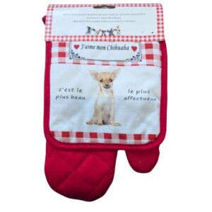 Lot de gant + manique chihuahua