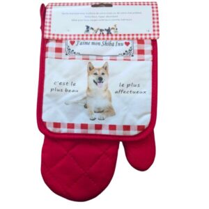 Lot de gant + manique shiba inu
